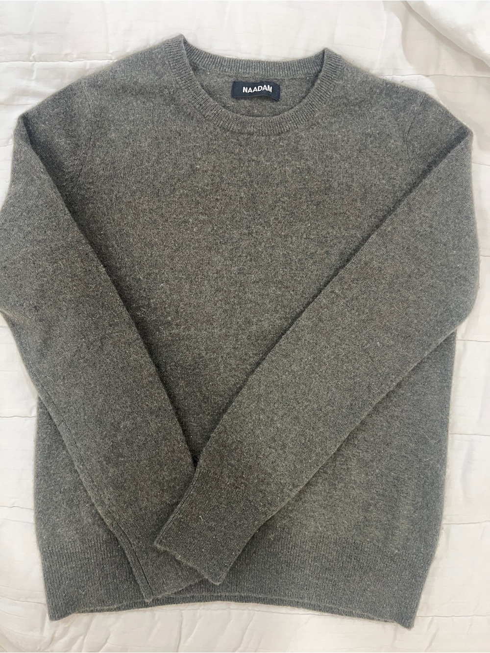 NAADAM Charcoal Olive Crewneck Cashmere Sweater